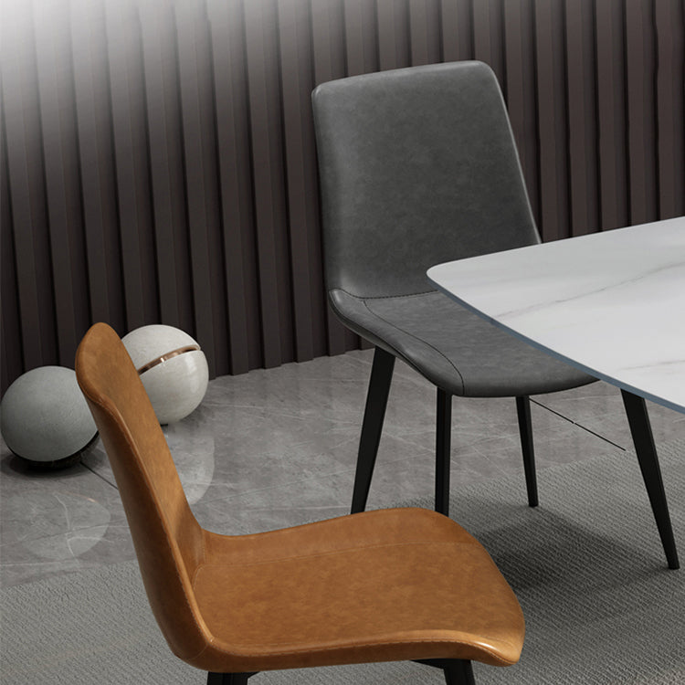 Modern Sintered Stone Dining Room Set with Rectangle Top and Black Base Furniture Clearhalo 'Dining Room Sets' 'Dining Tables & Seating' 'dining_room_set' 'furn' 'furn_dining_room_set' 'Furniture' 'furniture_dining_room_set' 'Kitchen & Dining Furniture' 'kitchen&dining_furn' 'kitchen' 3447176