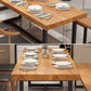 Industrial Style Wooden Dining¬†Room¬†Set with Rectangle Table and Metal Base Dining Table Furniture Clearhalo 'Dining Room Sets' 'Dining Tables & Seating' 'dining_room_set' 'furn' 'furn_dining_room_set' 'Furniture' 'furniture_dining_room_set' 'Kitchen & Dining Furniture' 'kitchen&dining_furn' 'kitchen' 3447188