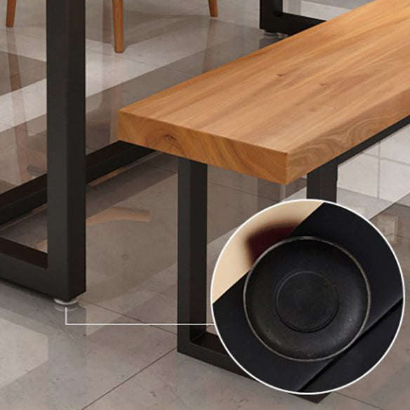 Industrial Style Wooden Dining¬†Room¬†Set with Rectangle Table and Metal Base Dining Table Furniture Clearhalo 'Dining Room Sets' 'Dining Tables & Seating' 'dining_room_set' 'furn' 'furn_dining_room_set' 'Furniture' 'furniture_dining_room_set' 'Kitchen & Dining Furniture' 'kitchen&dining_furn' 'kitchen' 3447190