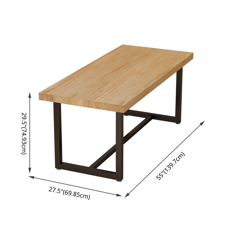 Industrial Style Wooden Dining¬†Room¬†Set with Rectangle Table and Metal Base Dining Table Furniture Clearhalo 'Dining Room Sets' 'Dining Tables & Seating' 'dining_room_set' 'furn' 'furn_dining_room_set' 'Furniture' 'furniture_dining_room_set' 'Kitchen & Dining Furniture' 'kitchen&dining_furn' 'kitchen' 3447192