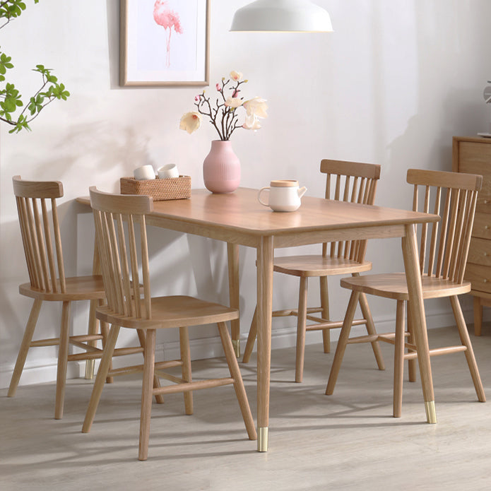 Minimalist Style Solid Wood Dining Set with Traditional Height Table and 4 Legs Base 70.9"L x 31.5"W x 29.5"H Clearhalo 'Dining Room Sets' 'Dining Tables & Seating' 'dining_room_set' 'furn' 'furn_dining_room_set' 'Furniture' 'furniture_dining_room_set' 'Kitchen & Dining Furniture' 'kitchen&dining_furn' 'kitchen' 3447194