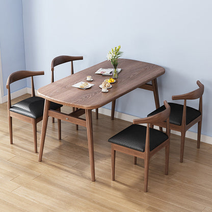 Contemporary Style Dining Room Sets with Wooden Dining Table and Chairs 5 Piece Set Clearhalo 'Dining Room Sets' 'Dining Tables & Seating' 'dining_room_set' 'furn' 'furn_dining_room_set' 'Furniture' 'furniture_dining_room_set' 'Kitchen & Dining Furniture' 'kitchen&dining_furn' 'kitchen' 3447208
