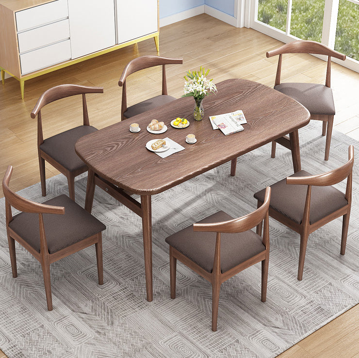 Contemporary Style Dining Room Sets with Wooden Dining Table and Chairs 7 Piece Set Clearhalo 'Dining Room Sets' 'Dining Tables & Seating' 'dining_room_set' 'furn' 'furn_dining_room_set' 'Furniture' 'furniture_dining_room_set' 'Kitchen & Dining Furniture' 'kitchen&dining_furn' 'kitchen' 3447209