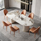 Modern Sintered Stone Dining Room Set with Rectangle Top and White Base Furniture 7 Piece Set Clearhalo 'Dining Room Sets' 'Dining Tables & Seating' 'dining_room_set' 'furn' 'furn_dining_room_set' 'Furniture' 'furniture_dining_room_set' 'Kitchen & Dining Furniture' 'kitchen&dining_furn' 'kitchen' 3447217