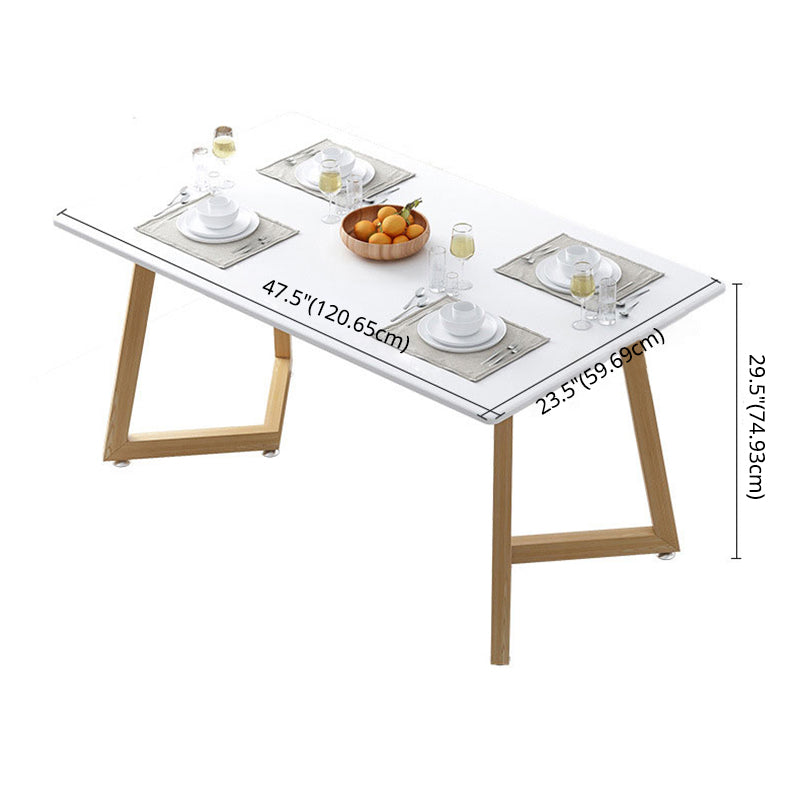 Minimalist Style Traditional Height Dining Set with Rectangle Shape Table and Double Pedestal Base Clearhalo 'Dining Room Sets' 'Dining Tables & Seating' 'dining_room_set' 'furn' 'furn_dining_room_set' 'Furniture' 'furniture_dining_room_set' 'Kitchen & Dining Furniture' 'kitchen&dining_furn' 'kitchen' 3447240