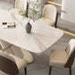 Contemporary Rectangle Shape Sintered Stone Top Dining Set Standard Kitchen Dining Set in White Clearhalo 'Dining Room Sets' 'Dining Tables & Seating' 'dining_room_set' 'furn' 'furn_dining_room_set' 'Furniture' 'furniture_dining_room_set' 'Kitchen & Dining Furniture' 'kitchen&dining_furn' 'kitchen' 3447300