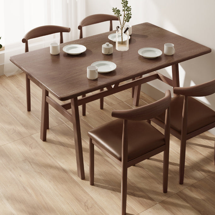 Modern Solid Wood Standard Dining Set Rectangle Shape Kitchen Dining Set with 4 Legs Table Clearhalo 'Dining Room Sets' 'Dining Tables & Seating' 'dining_room_set' 'Furniture' 'furniture_dining_room_set' 'Kitchen & Dining Furniture' 'kitchen&dining_furn' 'kitchen' 3447350