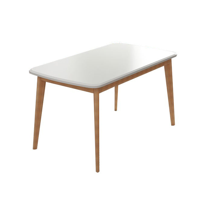 Minimalist White Rectangle Shape Dining Set Solid Wood Standard Dining Set with 4 Legs Base Clearhalo 'Dining Room Sets' 'Dining Tables & Seating' 'dining_room_set' 'furn' 'furn_dining_room_set' 'Furniture' 'furniture_dining_room_set' 'Kitchen & Dining Furniture' 'kitchen&dining_furn' 'kitchen' 3447367