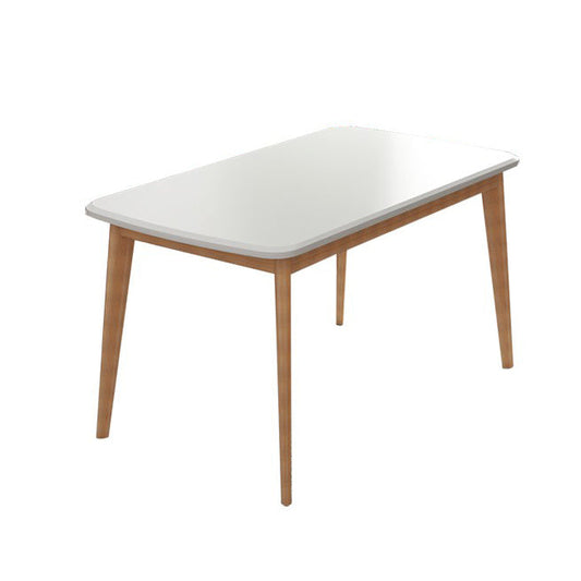 Minimalist White Rectangle Shape Dining Set Solid Wood Standard Dining Set with 4 Legs Base Clearhalo 'Dining Room Sets' 'Dining Tables & Seating' 'dining_room_set' 'furn' 'furn_dining_room_set' 'Furniture' 'furniture_dining_room_set' 'Kitchen & Dining Furniture' 'kitchen&dining_furn' 'kitchen' 3447367