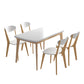 Minimalist White Rectangle Shape Dining Set Solid Wood Standard Dining Set with 4 Legs Base Clearhalo 'Dining Room Sets' 'Dining Tables & Seating' 'dining_room_set' 'furn' 'furn_dining_room_set' 'Furniture' 'furniture_dining_room_set' 'Kitchen & Dining Furniture' 'kitchen&dining_furn' 'kitchen' 3447369