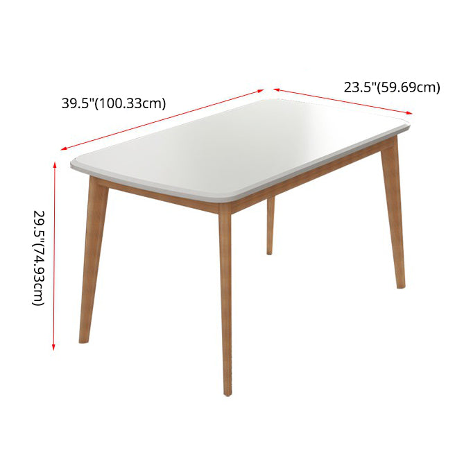 Minimalist White Rectangle Shape Dining Set Solid Wood Standard Dining Set with 4 Legs Base Clearhalo 'Dining Room Sets' 'Dining Tables & Seating' 'dining_room_set' 'furn' 'furn_dining_room_set' 'Furniture' 'furniture_dining_room_set' 'Kitchen & Dining Furniture' 'kitchen&dining_furn' 'kitchen' 3447370