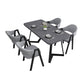 Contemporary Gray Standard Dining Set MDF Rectangle Shape Dining Set for Kitchen Clearhalo 'Dining Room Sets' 'Dining Tables & Seating' 'dining_room_set' 'furn' 'furn_dining_room_set' 'Furniture' 'furniture_dining_room_set' 'Kitchen & Dining Furniture' 'kitchen&dining_furn' 'kitchen' 3447393