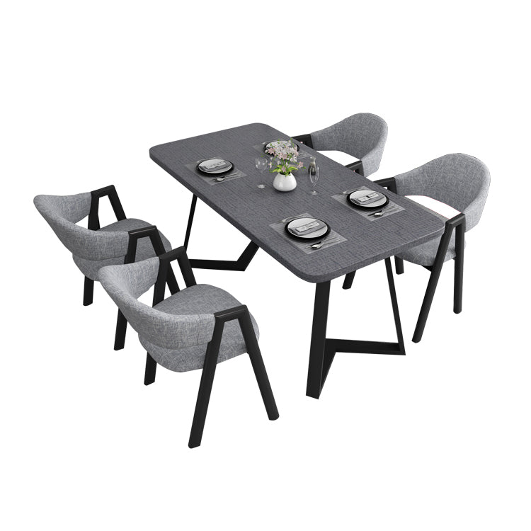 Contemporary Gray Standard Dining Set MDF Rectangle Shape Dining Set for Kitchen Clearhalo 'Dining Room Sets' 'Dining Tables & Seating' 'dining_room_set' 'furn' 'furn_dining_room_set' 'Furniture' 'furniture_dining_room_set' 'Kitchen & Dining Furniture' 'kitchen&dining_furn' 'kitchen' 3447393