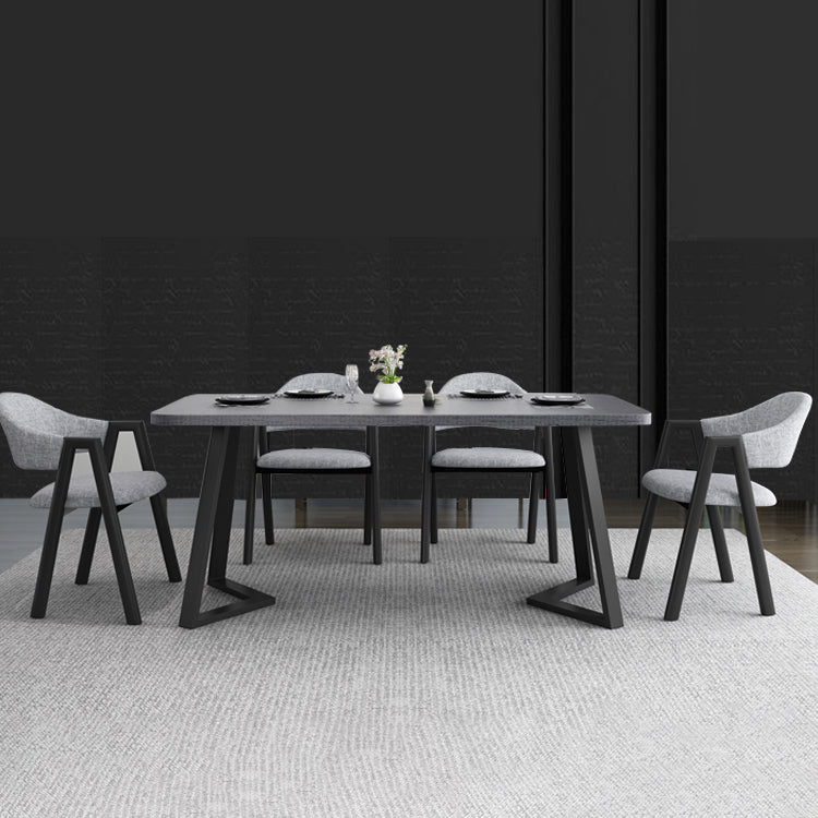 Contemporary Gray Standard Dining Set MDF Rectangle Shape Dining Set for Kitchen Clearhalo 'Dining Room Sets' 'Dining Tables & Seating' 'dining_room_set' 'furn' 'furn_dining_room_set' 'Furniture' 'furniture_dining_room_set' 'Kitchen & Dining Furniture' 'kitchen&dining_furn' 'kitchen' 3447394