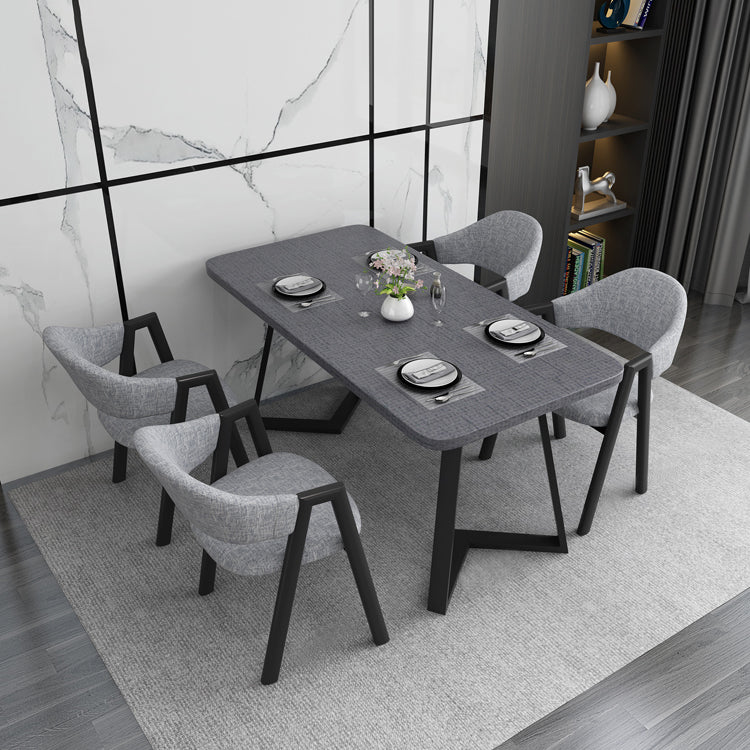 Contemporary Gray Standard Dining Set MDF Rectangle Shape Dining Set for Kitchen Clearhalo 'Dining Room Sets' 'Dining Tables & Seating' 'dining_room_set' 'furn' 'furn_dining_room_set' 'Furniture' 'furniture_dining_room_set' 'Kitchen & Dining Furniture' 'kitchen&dining_furn' 'kitchen' 3447396