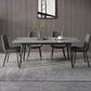 Contemporary Style Sintered Stone Dining Set with Traditional Height Table and Black Leg Base Grey 5 Piece Set Clearhalo 'Dining Room Sets' 'Dining Tables & Seating' 'dining_room_set' 'furn' 'furn_dining_room_set' 'Furniture' 'furniture_dining_room_set' 'Kitchen & Dining Furniture' 'kitchen&dining_furn' 'kitchen' 3447435