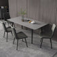 Contemporary Style Sintered Stone Dining Set with Traditional Height Table and Black Leg Base Clearhalo 'Dining Room Sets' 'Dining Tables & Seating' 'dining_room_set' 'furn' 'furn_dining_room_set' 'Furniture' 'furniture_dining_room_set' 'Kitchen & Dining Furniture' 'kitchen&dining_furn' 'kitchen' 3447451