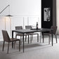 Modern Style Textured Sintered Stone Dining Table Rectangular Dining Table Set with Metal Base Clearhalo 'Dining Room Sets' 'Dining Tables & Seating' 'dining_room_set' 'furn' 'furn_dining_room_set' 'Furniture' 'furniture_dining_room_set' 'Kitchen & Dining Furniture' 'kitchen&dining_furn' 'kitchen' 3447452