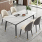 Contemporary Style Sintered Stone Dining Set with White Table and 4 Black Legs Base Beige 5 Piece Set Clearhalo 'Dining Room Sets' 'Dining Tables & Seating' 'dining_room_set' 'furn' 'furn_dining_room_set' 'Furniture' 'furniture_dining_room_set' 'Kitchen & Dining Furniture' 'kitchen&dining_furn' 'kitchen' 3447480