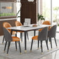 Contemporary Style Sintered Stone Dining Set with White Table and 4 Black Legs Base Clearhalo 'Dining Room Sets' 'Dining Tables & Seating' 'dining_room_set' 'furn' 'furn_dining_room_set' 'Furniture' 'furniture_dining_room_set' 'Kitchen & Dining Furniture' 'kitchen&dining_furn' 'kitchen' 3447481
