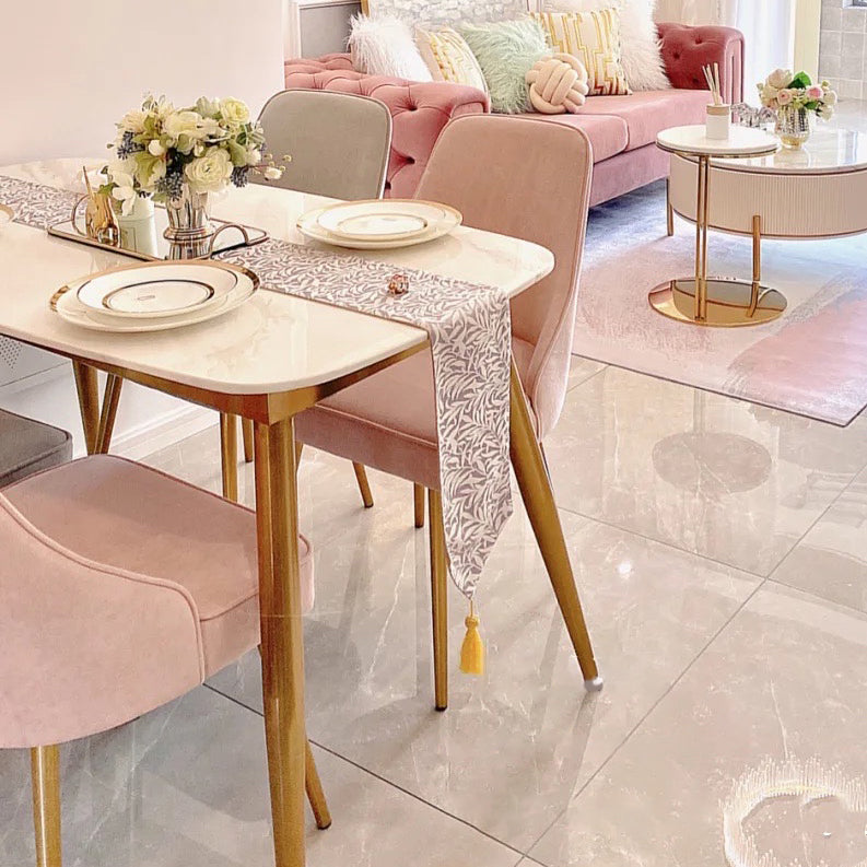 Scandinavian Sintered Stone White Dining Set Rectangle Standard Dining Set for Kitchen Clearhalo 'Dining Room Sets' 'Dining Tables & Seating' 'dining_room_set' 'furn' 'furn_dining_room_set' 'Furniture' 'furniture_dining_room_set' 'Kitchen & Dining Furniture' 'kitchen&dining_furn' 'kitchen' 3447499