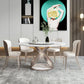 Scandinavian Sintered Stone Table Set of 5/7 with Round Table Dining Set with Leather Chairs Clearhalo 'Dining Room Sets' 'Dining Tables & Seating' 'dining_room_set' 'furn' 'furn_dining_room_set' 'Furniture' 'furniture_dining_room_set' 'Kitchen & Dining Furniture' 'kitchen&dining_furn' 'kitchen' 3447507