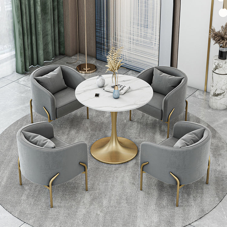 Scandinavian Style Sintered Stone Top Dining Set with Round Table Dining Furniture 5 Piece Set Clearhalo 'Dining Room Sets' 'Dining Tables & Seating' 'dining_room_set' 'furn' 'furn_dining_room_set' 'Furniture' 'furniture_dining_room_set' 'Kitchen & Dining Furniture' 'kitchen&dining_furn' 'kitchen' 3447544