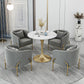 Scandinavian Style Sintered Stone Top Dining Set with Round Table Dining Furniture Clearhalo 'Dining Room Sets' 'Dining Tables & Seating' 'dining_room_set' 'furn' 'furn_dining_room_set' 'Furniture' 'furniture_dining_room_set' 'Kitchen & Dining Furniture' 'kitchen&dining_furn' 'kitchen' 3447546