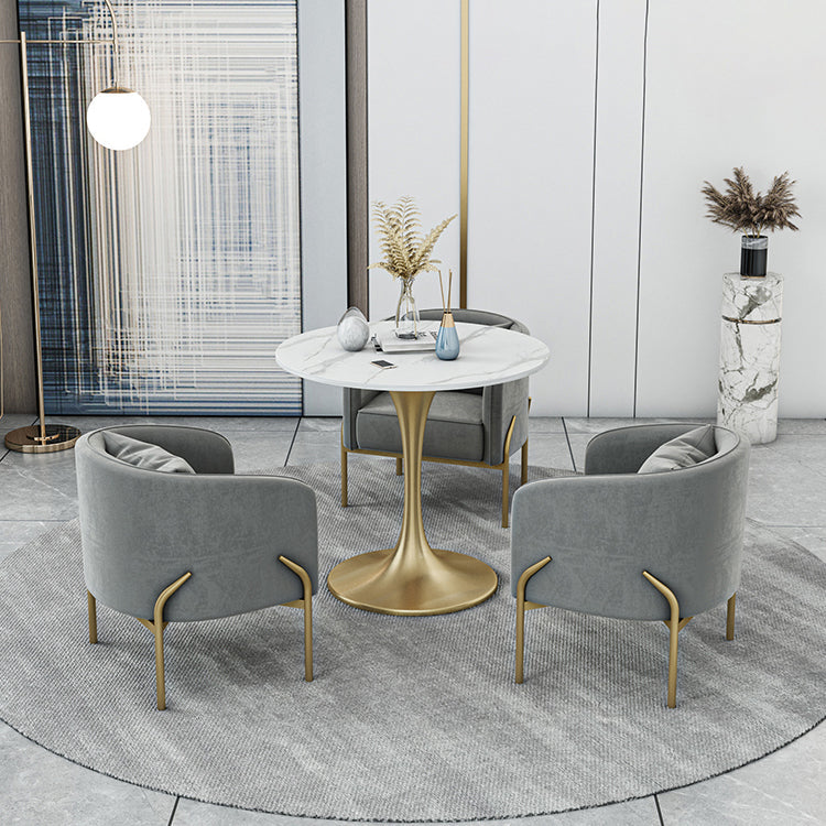 Scandinavian Style Sintered Stone Top Dining Set with Round Table Dining Furniture Clearhalo 'Dining Room Sets' 'Dining Tables & Seating' 'dining_room_set' 'furn' 'furn_dining_room_set' 'Furniture' 'furniture_dining_room_set' 'Kitchen & Dining Furniture' 'kitchen&dining_furn' 'kitchen' 3447547