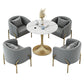 Scandinavian Style Sintered Stone Top Dining Set with Round Table Dining Furniture Clearhalo 'Dining Room Sets' 'Dining Tables & Seating' 'dining_room_set' 'furn' 'furn_dining_room_set' 'Furniture' 'furniture_dining_room_set' 'Kitchen & Dining Furniture' 'kitchen&dining_furn' 'kitchen' 3447548