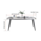 Dining Room Set Contemporary with Sintered Stone Rectangle Table and Chairs Clearhalo 'Dining Room Sets' 'Dining Tables & Seating' 'dining_room_set' 'furn' 'furn_dining_room_set' 'Furniture' 'furniture_dining_room_set' 'Kitchen & Dining Furniture' 'kitchen&dining_furn' 'kitchen' 3447574