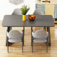 Standard Wood Dining Table with 2 Black Metallic Legs for Dining Furniture Clearhalo 'Dining Room Sets' 'Dining Tables & Seating' 'dining_room_set' 'furn' 'furn_dining_room_set' 'Furniture' 'furniture_dining_room_set' 'Kitchen & Dining Furniture' 'kitchen&dining_furn' 'kitchen' 3447581