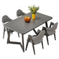 Standard Wood Dining Table with 2 Black Metallic Legs for Dining Furniture Clearhalo 'Dining Room Sets' 'Dining Tables & Seating' 'dining_room_set' 'furn' 'furn_dining_room_set' 'Furniture' 'furniture_dining_room_set' 'Kitchen & Dining Furniture' 'kitchen&dining_furn' 'kitchen' 3447582