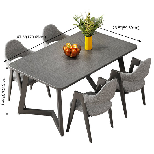 Standard Wood Dining Table with 2 Black Metallic Legs for Dining Furniture Clearhalo 'Dining Room Sets' 'Dining Tables & Seating' 'dining_room_set' 'furn' 'furn_dining_room_set' 'Furniture' 'furniture_dining_room_set' 'Kitchen & Dining Furniture' 'kitchen&dining_furn' 'kitchen' 3447584