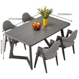 Standard Wood Dining Table with 2 Black Metallic Legs for Dining Furniture Clearhalo 'Dining Room Sets' 'Dining Tables & Seating' 'dining_room_set' 'furn' 'furn_dining_room_set' 'Furniture' 'furniture_dining_room_set' 'Kitchen & Dining Furniture' 'kitchen&dining_furn' 'kitchen' 3447584