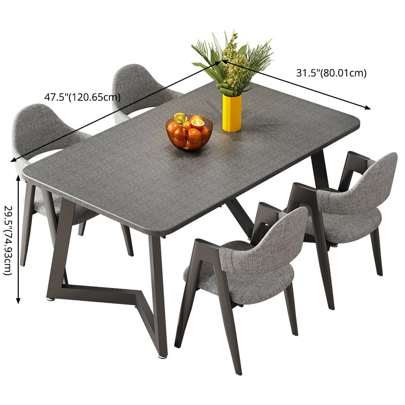 Standard Wood Dining Table with 2 Black Metallic Legs for Dining Furniture Clearhalo 'Dining Room Sets' 'Dining Tables & Seating' 'dining_room_set' 'furn' 'furn_dining_room_set' 'Furniture' 'furniture_dining_room_set' 'Kitchen & Dining Furniture' 'kitchen&dining_furn' 'kitchen' 3447586