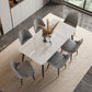Scandinavian Dining Room Furniture Set Sintered Stone Rectangular Dining Table with Metal Base White 7 Piece Set Clearhalo 'Dining Room Sets' 'Dining Tables & Seating' 'dining_room_set' 'furn' 'furn_dining_room_set' 'Furniture' 'furniture_dining_room_set' 'Kitchen & Dining Furniture' 'kitchen&dining_furn' 'kitchen' 3447600