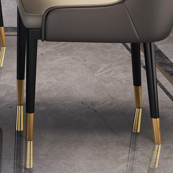 Contemporary Sintered Stone Top Dinette Set with Round Table Dining Room Set for Dining Room Clearhalo 'Dining Room Sets' 'Dining Tables & Seating' 'dining_room_set' 'furn' 'furn_dining_room_set' 'Furniture' 'furniture_dining_room_set' 'Kitchen & Dining Furniture' 'kitchen&dining_furn' 'kitchen' 3447627