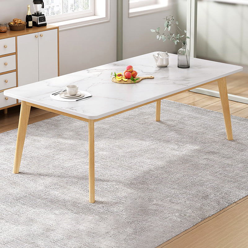 Minimalist Rectangle Shape Standard Dining Set MDF Kitchen Dining Set with 4 Legs Base Clearhalo 'Dining Room Sets' 'Dining Tables & Seating' 'dining_room_set' 'furn' 'furn_dining_room_set' 'Furniture' 'furniture_dining_room_set' 'Kitchen & Dining Furniture' 'kitchen&dining_furn' 'kitchen' 3447635