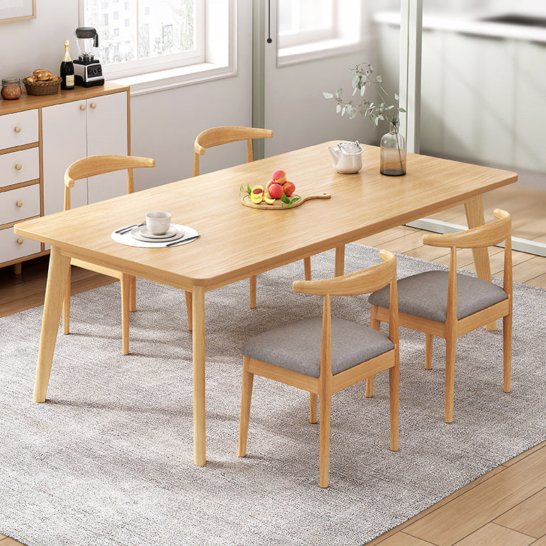 Minimalist Rectangle Shape Standard Dining Set MDF Kitchen Dining Set with 4 Legs Base Natural 5 Piece Set Clearhalo 'Dining Room Sets' 'Dining Tables & Seating' 'dining_room_set' 'furn' 'furn_dining_room_set' 'Furniture' 'furniture_dining_room_set' 'Kitchen & Dining Furniture' 'kitchen&dining_furn' 'kitchen' 3447644