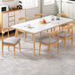 Minimalist Rectangle Shape Standard Dining Set MDF Kitchen Dining Set with 4 Legs Base 55.1"L x 31.5"W x 29.5"H White 7 Piece Set Clearhalo 'Dining Room Sets' 'Dining Tables & Seating' 'dining_room_set' 'furn' 'furn_dining_room_set' 'Furniture' 'furniture_dining_room_set' 'Kitchen & Dining Furniture' 'kitchen&dining_furn' 'kitchen' 3447646
