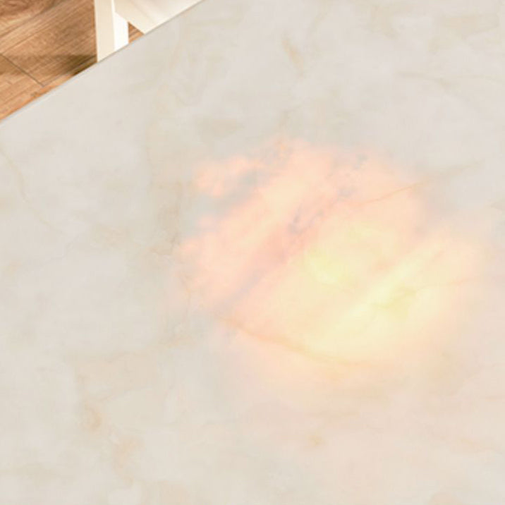 Victorian Style Marble Dining Set with White Rectangle Shape Table and 4 Legs Base for Home Use Clearhalo 'Dining Room Sets' 'Dining Tables & Seating' 'dining_room_set' 'furn' 'furn_dining_room_set' 'Furniture' 'furniture_dining_room_set' 'Kitchen & Dining Furniture' 'kitchen&dining_furn' 'kitchen' 3447671