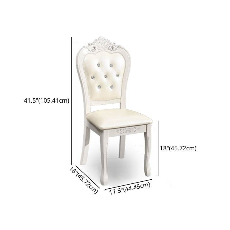 Victorian Style Marble Dining Set with White Rectangle Shape Table and 4 Legs Base for Home Use Clearhalo 'Dining Room Sets' 'Dining Tables & Seating' 'dining_room_set' 'furn' 'furn_dining_room_set' 'Furniture' 'furniture_dining_room_set' 'Kitchen & Dining Furniture' 'kitchen&dining_furn' 'kitchen' 3447681