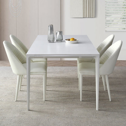Modern Sintered Stone White Dining¬†Room¬†Set with Rectangle Table Formal Dining Table Furniture 5 Piece Set Clearhalo 'Dining Room Sets' 'Dining Tables & Seating' 'dining_room_set' 'furn' 'furn_dining_room_set' 'Furniture' 'furniture_dining_room_set' 'Kitchen & Dining Furniture' 'kitchen&dining_furn' 'kitchen' 3447683