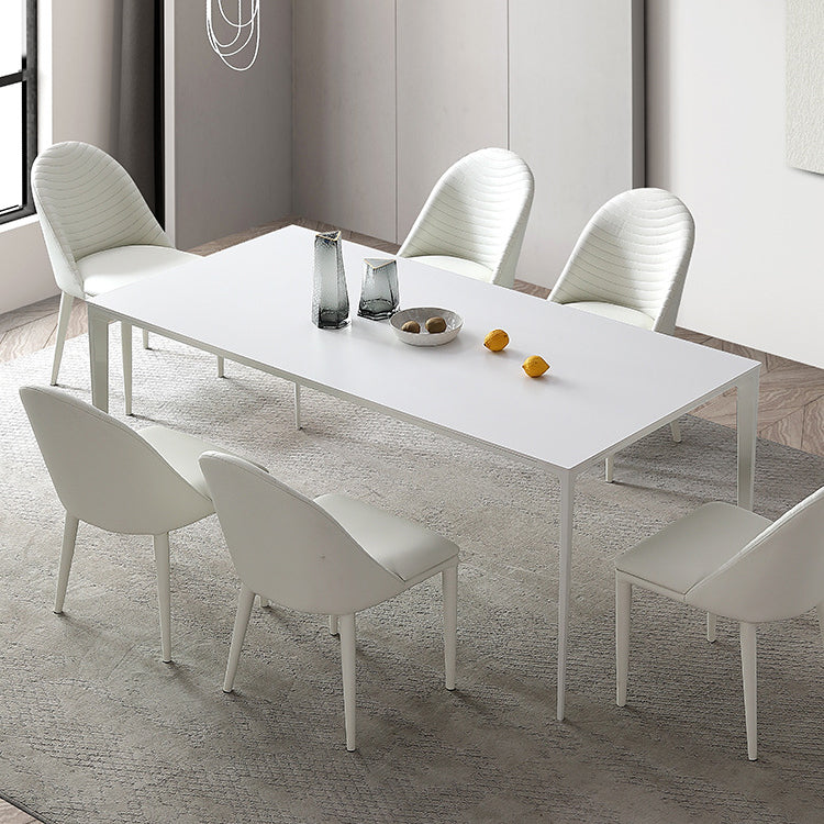 Modern Sintered Stone White Dining¬†Room¬†Set with Rectangle Table Formal Dining Table Furniture Clearhalo 'Dining Room Sets' 'Dining Tables & Seating' 'dining_room_set' 'furn' 'furn_dining_room_set' 'Furniture' 'furniture_dining_room_set' 'Kitchen & Dining Furniture' 'kitchen&dining_furn' 'kitchen' 3447685