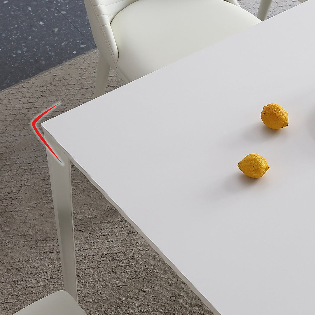 Modern Sintered Stone White Dining¬†Room¬†Set with Rectangle Table Formal Dining Table Furniture Clearhalo 'Dining Room Sets' 'Dining Tables & Seating' 'dining_room_set' 'furn' 'furn_dining_room_set' 'Furniture' 'furniture_dining_room_set' 'Kitchen & Dining Furniture' 'kitchen&dining_furn' 'kitchen' 3447690