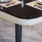 Dining Room Set Contemporary Marble Rectangle Table Black Dining Set with 4 Legs Base Clearhalo 'Dining Room Sets' 'Dining Tables & Seating' 'dining_room_set' 'furn' 'furn_dining_room_set' 'Furniture' 'furniture_dining_room_set' 'Kitchen & Dining Furniture' 'kitchen&dining_furn' 'kitchen' 3447716
