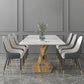 Modern Sintered Stone Dining¬†Room¬†Set with Rectangle Table and Gold LegsDining Table Furniture Clearhalo 'Dining Room Sets' 'Dining Tables & Seating' 'dining_room_set' 'furn' 'furn_dining_room_set' 'Furniture' 'furniture_dining_room_set' 'Kitchen & Dining Furniture' 'kitchen&dining_furn' 'kitchen' 3447724