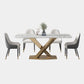 Modern Sintered Stone Dining¬†Room¬†Set with Rectangle Table and Gold LegsDining Table Furniture Clearhalo 'Dining Room Sets' 'Dining Tables & Seating' 'dining_room_set' 'furn' 'furn_dining_room_set' 'Furniture' 'furniture_dining_room_set' 'Kitchen & Dining Furniture' 'kitchen&dining_furn' 'kitchen' 3447727