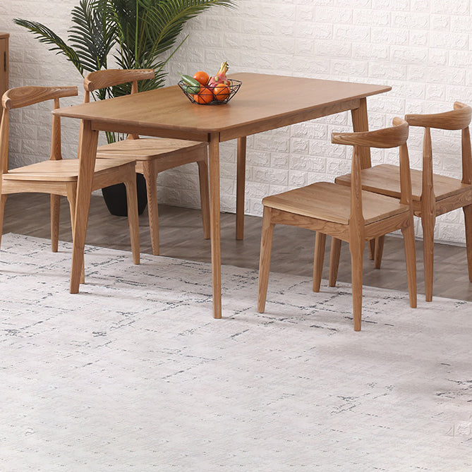 Minimalist Style Dining Table with Fixed Solid Wood Dining Table and Chairs Ladder Back Clearhalo 'Dining Room Sets' 'Dining Tables & Seating' 'dining_room_set' 'furn' 'furn_dining_room_set' 'Furniture' 'furniture_dining_room_set' 'Kitchen & Dining Furniture' 'kitchen&dining_furn' 'kitchen' 3447807